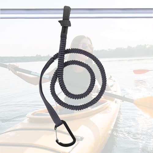 MOOCY Kayak Paddle Leash Kayak Rod Leash, 3-7 ft Stretchable Strap Lanyard Rope for SUP,Kayak...