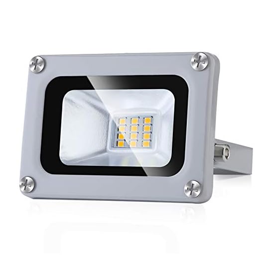10W LED-Strålkastare, Säkerhetsbelysning Utomhus, Vattentät IP65 kallvit 6500K Landskapsbelysning för Garage, Trädgård, Förgård och Gård