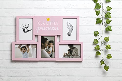Kate & Milo Deluxe Collage Frame, Our Little Princess Baby Girl Nursery Wall Décor, Babyprint Keepsake, Pink #TOP1