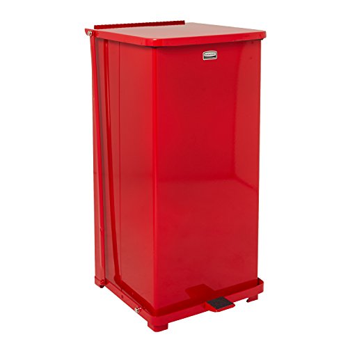 Caneca cuadrada de acero roja Rubbermaid 24 gal