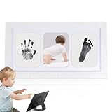 Souvenir di impronte di mani e impronte del bambino, cornice per foto per