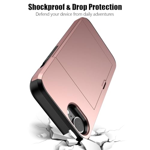 Nvollnoe for iPhone 17e Case, iPhone 16e Case with Card Holder Dual Layer Heavy Duty Protective Hidden Card Slot Slim Wallet Cover for iPhone 16e/17e 6.1''(Rose Gold) by Nvollnoe - Used condition - Image 5