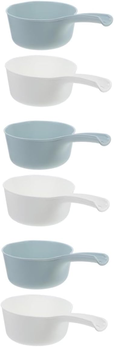 Unomor 6pcs Plastic Ladle for Watering Plants Kitchen Water Scoop Bath Tub Ladle Dipper Multi-purpose Scoop for Bathroom Kitchen