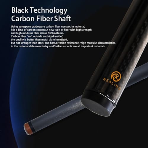 Taco de billar negro de 125 cm Carbon Electric bark Head miniatura 6