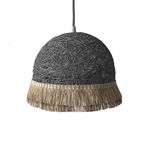 Lampe JUTE II plafonnier bohème gris pour l'ambiance du salon