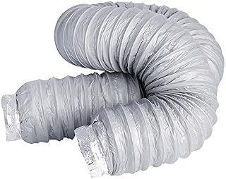 Flexible Fan Ducting, HG POWER 4'' Low Noise Silencer Ventilation Ducting, Aluminum Air Duct Hose for Extractor Fan (ø100mm * 2.5m)