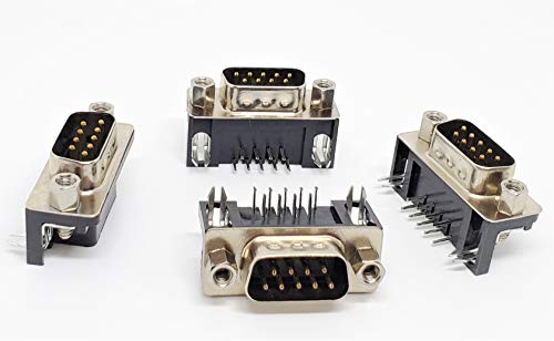 Conector DB9 macho ángulo recto para PCB, pack 10 miniatura 1
