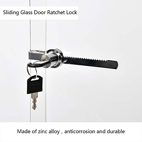 Sliding Glass Door Lock Display Case Lock Ratchet Lock with Chrome