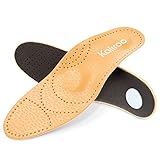 Kaliroo Echt-Leder Einlegesohlen mit Pelotte und Bogenstütze, Dünne Komfort Schuheinlage Fußbett, Atmungsaktiv Entlastend Kräftigend, Größe:37/38