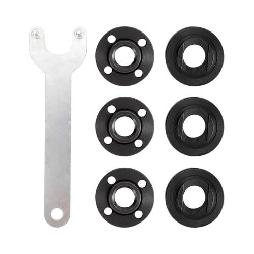 RPFROP Tuerca de brida multifuncional y llave de metal con textura de metal, pieza de repuesto adecuada para varios modelos de amoladoras angulares