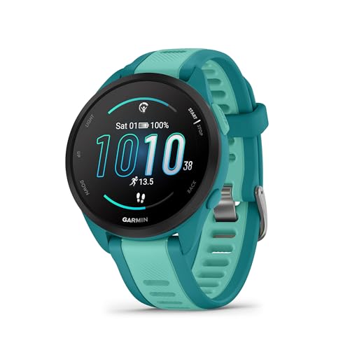 Garmin Forerunner 165 Music, Running Smartwatch, Colorful AMOLED Display, Training Metrics and Recovery Insights, Music on Your Wrist, Turqouise