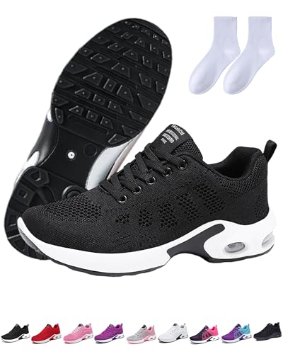 12 Hour Shift Shoes for Women, Non-Slip Shoes for 12 Hour Shifts Standing with Air Cushion Wide Toe...