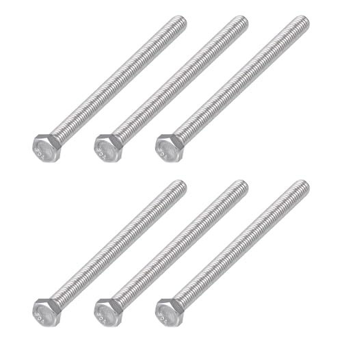 Image of METALLIXITY Hex Head Bolts (3 /8-16 x 5-1 /2 inch) 6Pcs, 304 Stainless Steel 18-8, Fully Threaded, External Hex Drive, Plain Finish, Hex Head Screw Bolt, Silver