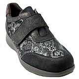  Pinosos 7932 - Scarpe speciali con piede diabetico larghi morbidi foderati, soletta rimovibile e disegno a serpente, grigio, 41 EU
