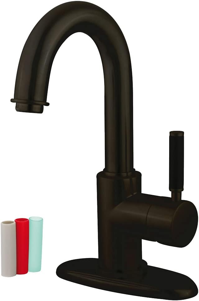 Fauceture FS8435DKL Kaiser Single-Handle Bathroom Faucet with Push Pop-Up and Cover Plate, Oil Rubbed Bronze