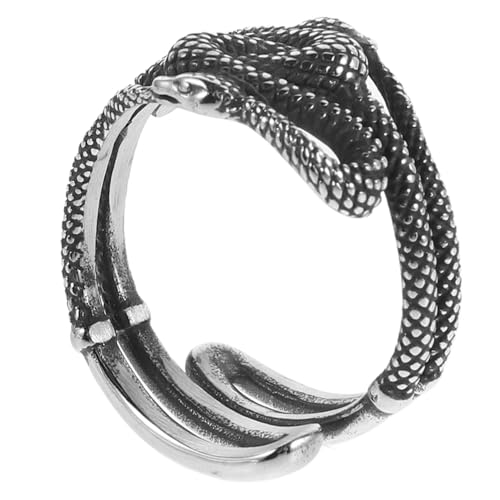 WHZHDMA Stainless Steel for Men Women Style Knuckle Open Finger Ring Snake Jewelry Gothic Rings