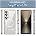 Hiooloon for Xperia 1 VII Clear Case Magnetic Compatible with MagSafe, Built-in 2-Way Kickstand [Horizontal & Vertical Stand] Crystal Clear Slim Fit Rugged Phone Cover Shockproof (Clear)