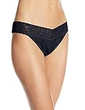 Hanky Panky Women's Signature Lace Original Rise Thong Panty, Navy, One Size