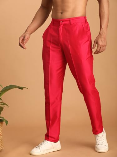 Image of VASTRAMAY VM Mens Silk Blend Kurta Pyjama Set - Classic Ethnic Attire for Timeless Style and Cultural Celebrations | Soft Comfortable Solid Full Sleeves Kurta and Churidar Pyjama Set