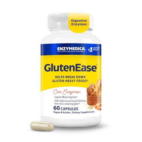 Enzymedica GlutenEase Extra Strength Digestive Enzymes for Gluten and Casein Digestion, Vegan, 60 Capsules