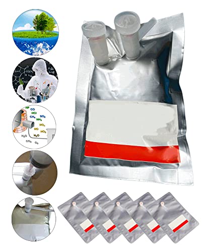 Gas Sampling Bags with Valve, 1L~30Liter PTFE Aluminum Foil Air Bag, Gas Collection and Storage Bag - 5Pcs (20L, Double Valves) - Thumbnail 2