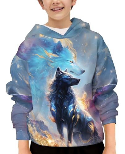 Teen Boys Girls Novelty Galaxy 3D Printed Sweatshirts Tops Pocket Pullover Hoodies 6-16 Years