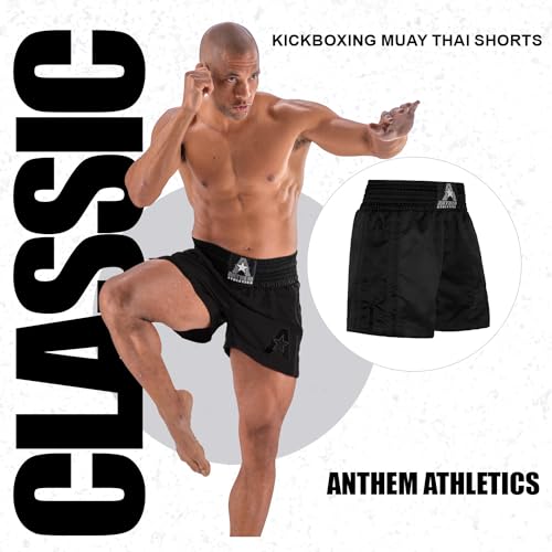 Anthem Athletics Shorts Muay Thai – Calção de boxe curto Kickboxing para homens e mulheres – 50/50 C