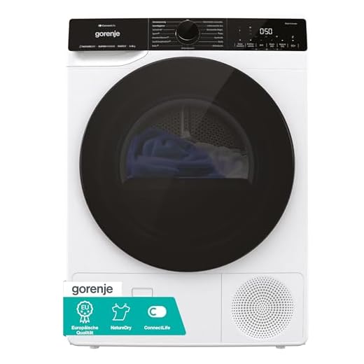 Gorenje DPNA83W Wärmepumpentrockner, 8 kg Kapazität, 15 Programme, ConnectLife WiFi, Auto Drain, Made in EU, Nature Dry, Twin Air, Sportprogramm, Schnellprogramm Energieklasse C