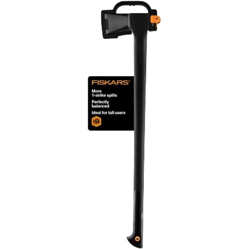 Fiskars 36" Super Splitting Axe, Wood Splitter for Medium to Large Size Logs, with Shock-Absorbing FiberComp Handle, Lawn and Garden Tool, 6 pounds, Black