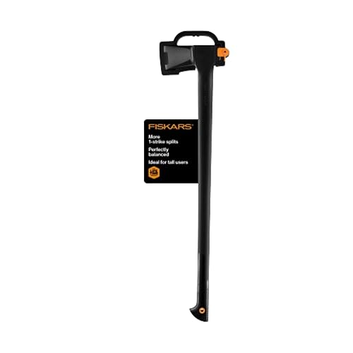 Fiskars 36" Super Splitting Axe, Wood Splitter for Medium to Large Size Logs, with Shock-Absorbing FiberComp Handle, Lawn and Garden Tool, 6 pounds, Black