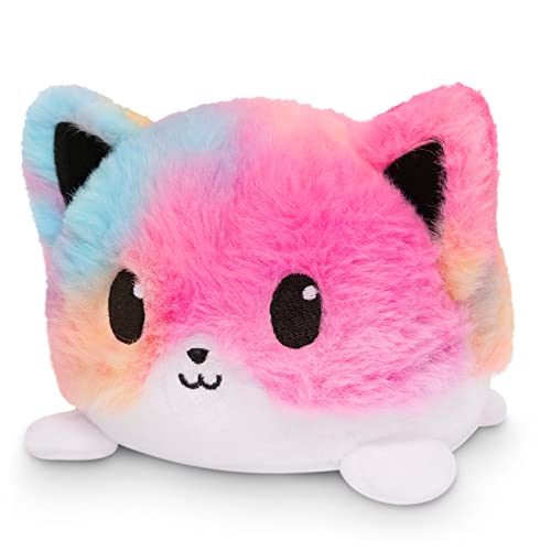 Teeturtle - The Original Reversible Fox Plushie - Rainbow Tie-Dye - Cute Sensory Fidget Stuffed Animals That Show Your Mood #TOP1