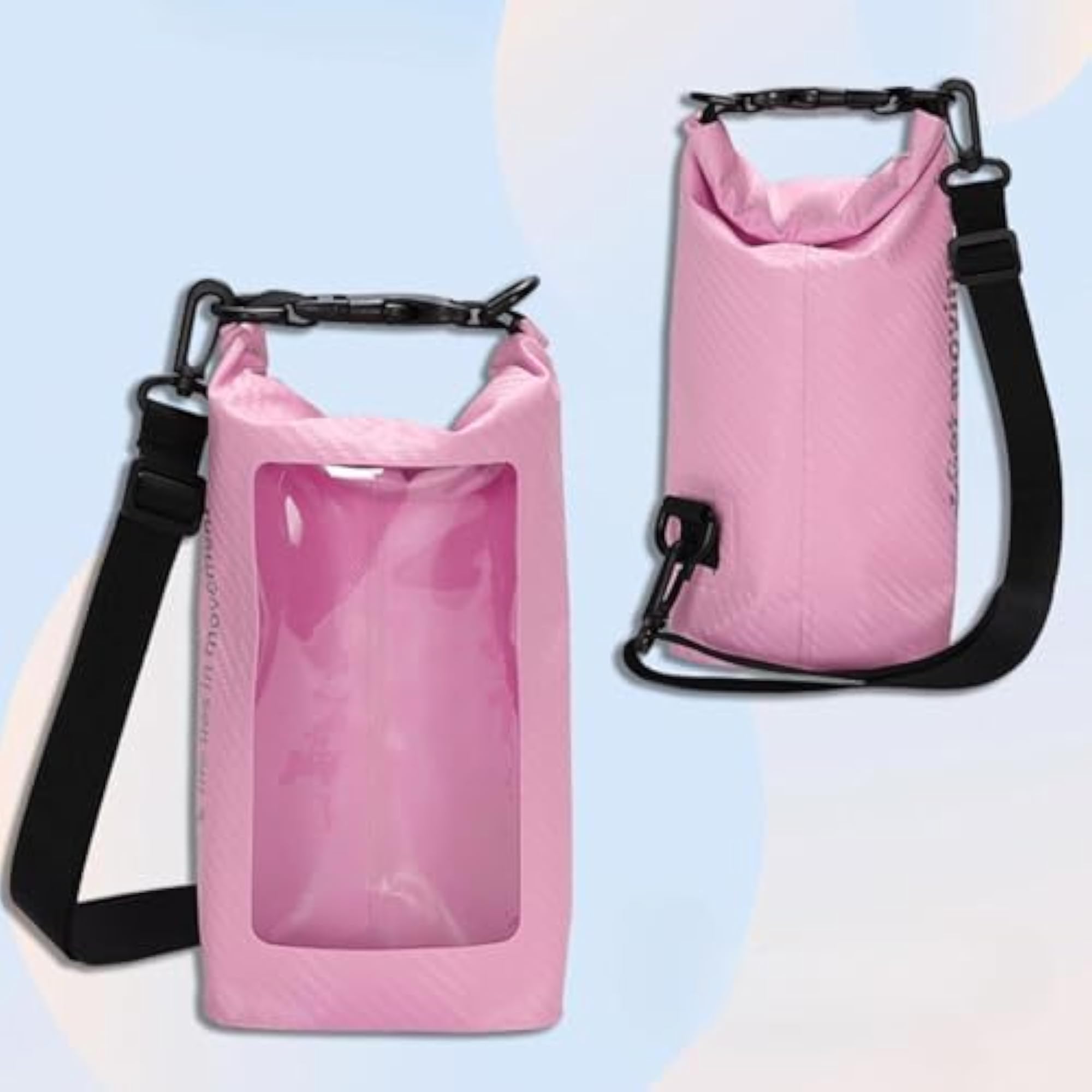 3L Waterproof Dry Bag with Phone Case for Rafting, Pink
