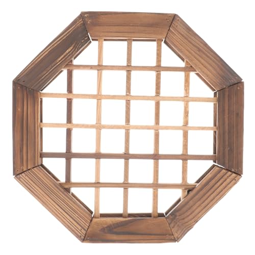 Marco de ventana vintage de madera con cuadrícula elegante para pared 2