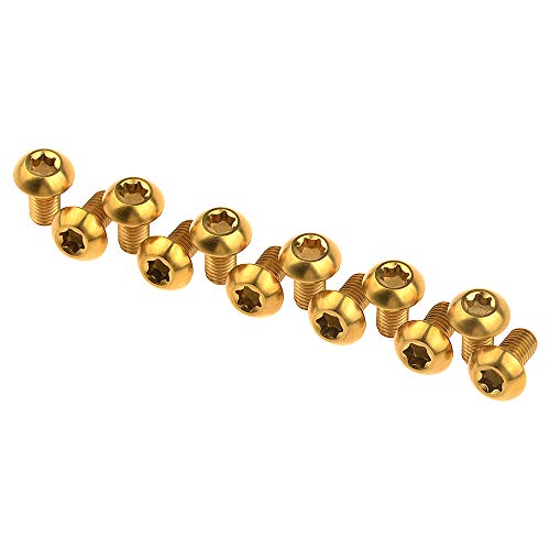 Image of 12Pcs Ti Titanium Bolts Torx M5x10 Bicycle Bike Disc Brake Cycle Rotor Screws Gr5 (Gold)