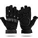 LOSENKA Skateboard Gloves with Sliders, Standard Longboard Downhill Slide Gloves with 2 Slider Puck Set (Black)