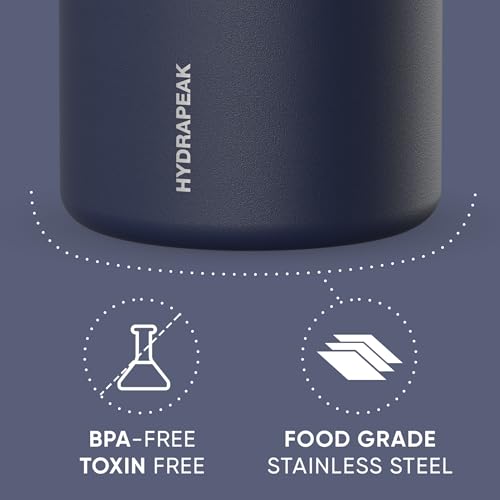 Image of Hydrapeak 32oz Stainless Steel Vacuum Insulated Food Jar for Hot Food and Cold Food, Wide Mouth Leak-Proof Soup Jar for Adults, 10 Hours Hot and 16 Hrs Cold (Navy)
