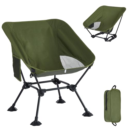 Cuzobro Ultralight Camping Chair,Compact Folding Chair with Anti-Sinking Large Feet and Storage Bag,Lightweight Backpack Chair for Naturehike,Travel,Beach,Hiking