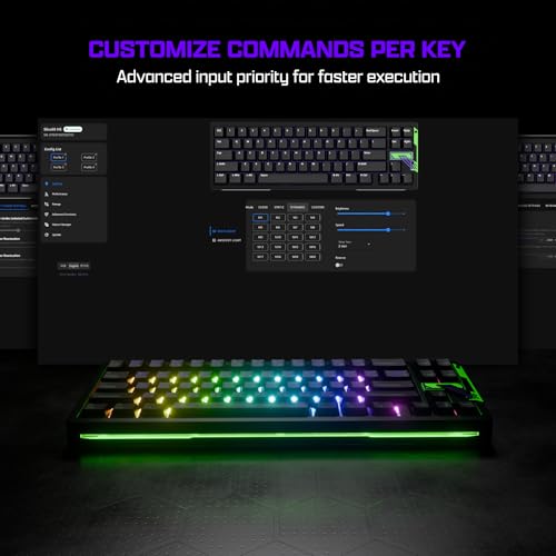 Image of OOCTPK Chilkey Slice68 HE Mechanical Keyboard Gaming Keyboard Wired, 68% Hot Swappable Custom Hall Effect Aluminum Keyboard with Flux Switch, Rapid Trigger, 8K Polling, RGB Magnetic Switch, for PC Mac