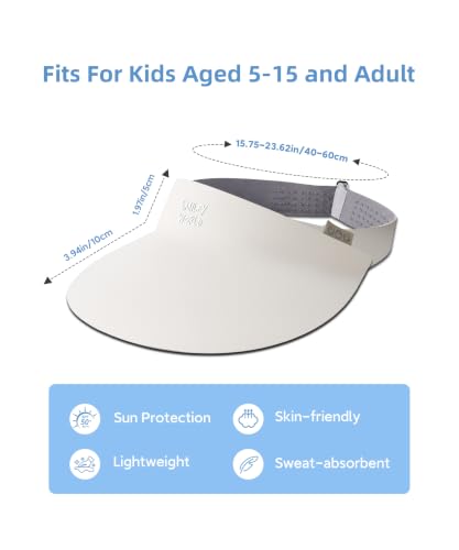 Image of SMILEYWORLD Kids Sun Visor Hats for Girls Boys, UPF 50+ Adjustable Cooling Sports Hat, Packable Visor for Tennis, Pickleball