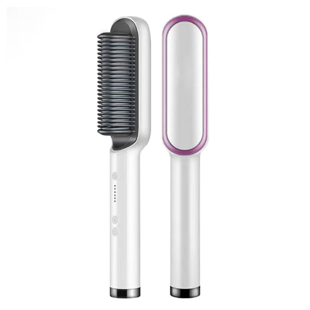 Electric Straightening Brush ホワイト Amazon.com : Professional Anion Hair Straightener Comb, Beard