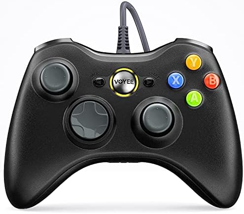 VOYEE Black Wi-fi and Grey Wired PC/Xbox 360 Controller – 2 Pack