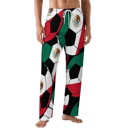Mexico Soccer Mens Pajama Pants Soft Lounge Pj Bottoms Lightweight Sleepwear Pants with Drawstring