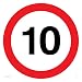 Produktbild Viking Schilder pr543-s40-v "25,4 cm MPH oder 10 km/h Road Speed Symbol Zeichen, Vinyl, 400 mm H x 400 mm W