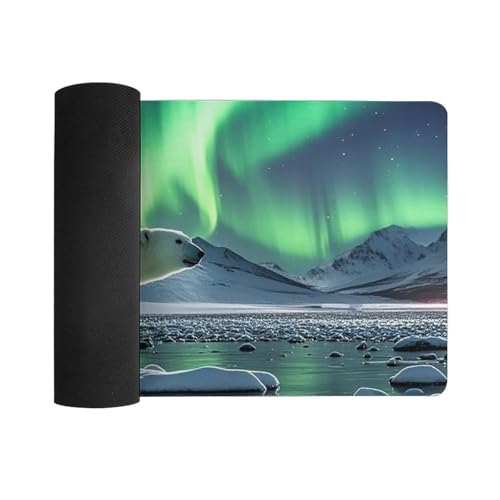 Protector para escritorio Polar Bears Northern Lights grande miniatura 3