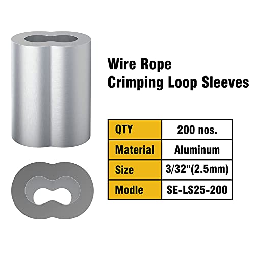 3/16" 5mm Aluminum Crimping Loop Sleeve Double Ferrule - View #14