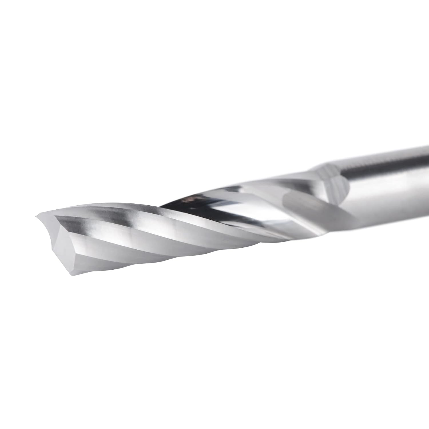 SpeTool O Flute Spiral End Mill Carbide Router Bits 1 inch Cutting Length 3" OVL Single Flute Upcut for Acrylic PVC MDF Aluminum Cutter