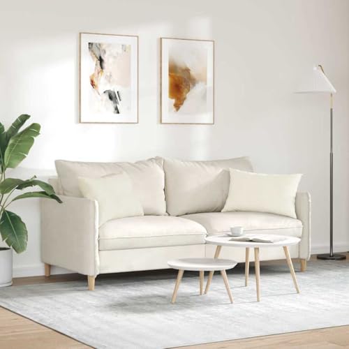 Cojines de pana crema 60x40 cm con relleno pack de 2 para decoración de sofás 5