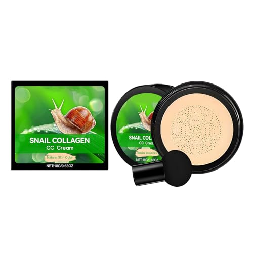 CC Cream Foundation: maquillaje corrector ligero, cojín de aire iluminador | Fórmula hidratante resistente al agua para control de, acabado mate natural, para pieles secas, grasas y sensi