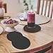 TENOC Silicone Non-Slip, Heat Resistant & Water-Trapping Trivet Mats for Water Glasses & Teacup & Coffee Cup & Dishes & Cookware, Multipurpose Kitchen Table Coaster, 3.5-Inch, 3 Pcs, Black