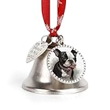campana di natale, carino boston terrier stampato albero di natale ornamenti amore campana di natale jingle bells decorazioni per albero di natale piccola campana matrimonio